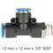 Pu Hose Fitting Tee 12mm X 12mm X 3/8